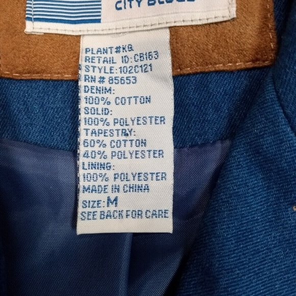 Vintage Koret Womens Jacket Blazer Blue Medium Lined Button Up Career Floral - Picture 12 of 15